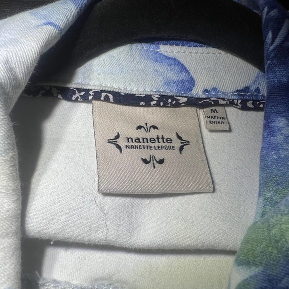 NANETTE Lepore Women's Blue Christine Print Button-Up Jacket Size M - Picture 7 of 9